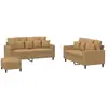 vidaXL Ensemble de canapés 3 pcs avec coussins Marron Velours