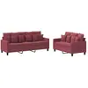 vidaXL Ensemble de canapés 2 pcs avec coussins Rouge bordeaux Tissu