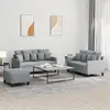 vidaXL Ensemble de canapés 3 pcs avec coussins Gris clair Tissu