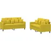 vidaXL Ensemble de canapés 2 pcs avec coussins Jaune Velours