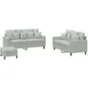 vidaXL Ensemble de canapés 3 pcs avec coussins Gris clair Velours