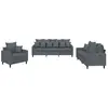vidaXL Ensemble de canapés 3 pcs avec coussins Gris foncé Velours