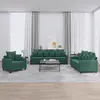 Ensemble de canapés 3 pcs avec coussins Vert foncé Velours vidaXL