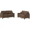 vidaXL Ensemble de canapés 2 pcs avec coussins Marron Tissu
