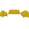vidaXL Ensemble de canapés 3 pcs avec coussins Jaune Velours