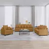 vidaXL Ensemble de canapés 3 pcs avec coussins Marron Velours