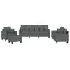 vidaXL Ensemble de canapés 4 pcs coussins gris foncé tissu