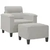vidaXL Fauteuil avec repose-pied Gris clair 60 cm Tissu microfibre