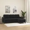vidaXL Vidaxl Canapé À 3 Places Avec Repose-Pieds Noir 180 Cm Velours