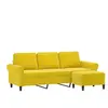 vidaXL Canapé à 3 places avec repose-pieds jaune 180 cm velours