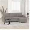 vidaXL Canapé à 3 places avec repose-pieds Taupe 180 cm Tissu