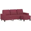 vidaXL Canapé à 3 places avec repose-pieds Rouge bordeaux 180 cm Tissu