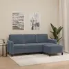 vidaXL Canapé à 3 places avec repose-pieds Gris foncé 180 cm Velours