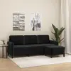 vidaXL Vidaxl Canapé À 3 Places Avec Repose-Pieds Noir 180 Cm Velours