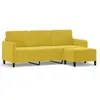 vidaXL Canapé à 3 places avec repose-pieds jaune 180 cm velours
