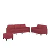 vidaXL Ensemble de canapés 3 pcs et coussins Rouge bordeaux Similicuir