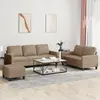 vidaXL Ensemble de canapés 3 pcs avec coussins Cappuccino Similicuir