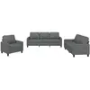 vidaXL Vidaxl Ensemble De Canapés 3 Pcs Avec Coussins Gris Foncé Tissu