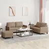 vidaXL Ensemble de canapés 3 pcs avec coussins Cappuccino Similicuir