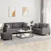 vidaXL Vidaxl Ensemble De Canapés 3 Pcs Avec Coussins Gris Similicuir