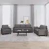 vidaXL Ensemble de canapés 3 pcs avec coussins Gris Similicuir