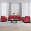 vidaXL Ensemble de canapés 3 pcs et coussins Rouge bordeaux Similicuir