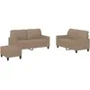 vidaXL Ensemble de canapés 3 pcs avec coussins Cappuccino Similicuir