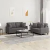 vidaXL Ensemble de canapés 2 pcs avec coussins gris similicuir