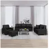 vidaXL Vidaxl Ensemble De Canapés 4 Pcs Avec Coussins Noir Similicuir