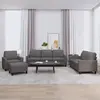 vidaXL Ensemble de canapés 4 pcs avec coussins Gris Similicuir