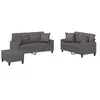 vidaXL Ensemble de canapés 3 pcs avec coussins gris similicuir