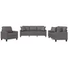 vidaXL Ensemble de canapés 3 pcs avec coussins gris similicuir