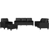 vidaXL Vidaxl Ensemble De Canapés 4 Pcs Avec Coussins Noir Similicuir