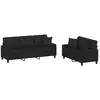 vidaXL Vidaxl Ensemble De Canapés 2 Pcs Avec Coussins Noir Similicuir