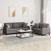 vidaXL Ensemble de canapés 2 pcs avec coussins gris similicuir