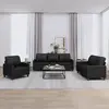 Vidaxl - Ensemble de canapés 3 pcs avec coussins Noir Similicuir Black