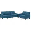 vidaXL Ensemble de canapés 2 pcs avec coussins Bleu Velours