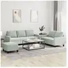 vidaXL Ensemble de canapés 3 pcs avec coussins Gris clair Velours
