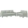 vidaXL Ensemble de canapés 2 pcs avec coussins Gris clair Velours