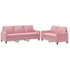 vidaXL Vidaxl Ensemble De Canapés 2 Pcs Avec Coussins Rose Velours