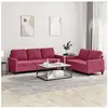 vidaXL Ensemble de canapés 2 pcs avec coussins Rouge bordeaux Velours