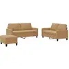 vidaXL Ensemble de canapés 3 pcs avec coussins Marron Velours