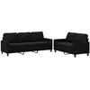 vidaXL Ensemble de canapés 2 pcs avec coussins Noir Velours