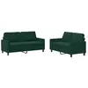 vidaXL Ensemble de canapés 2 pcs avec coussins Vert foncé Velours