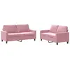 vidaXL Ensemble de canapés 2 pcs avec coussins Rose Velours