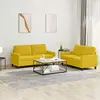 vidaXL Ensemble de canapés 2 pcs avec coussins Jaune Velours