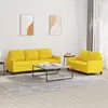 vidaXL Ensemble de canapés 2 pcs avec coussins Jaune clair Tissu