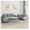 vidaXL Ensemble de canapés 3 pcs avec coussins Gris clair Tissu