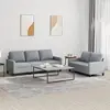 vidaXL Ensemble de canapés 2 pcs avec coussins Gris clair Tissu
