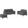 vidaXL Ensemble de canapés 3 pcs avec coussins Gris foncé Tissu